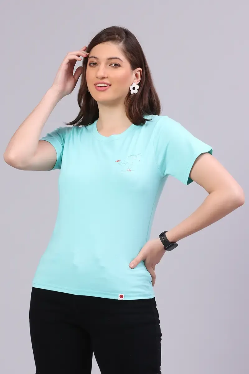 Cotton Blend Printed T-Shirt for Women