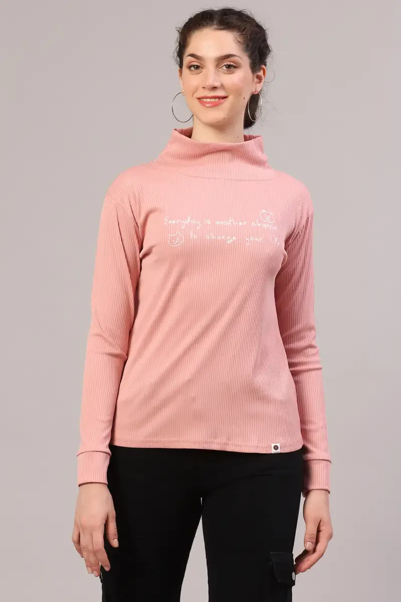 Viscose Typographic Printed T-Shirt for Women