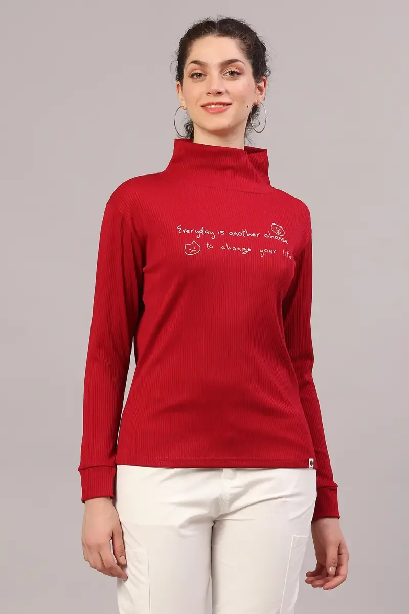 Viscose Typographic Printed T-Shirt for Women