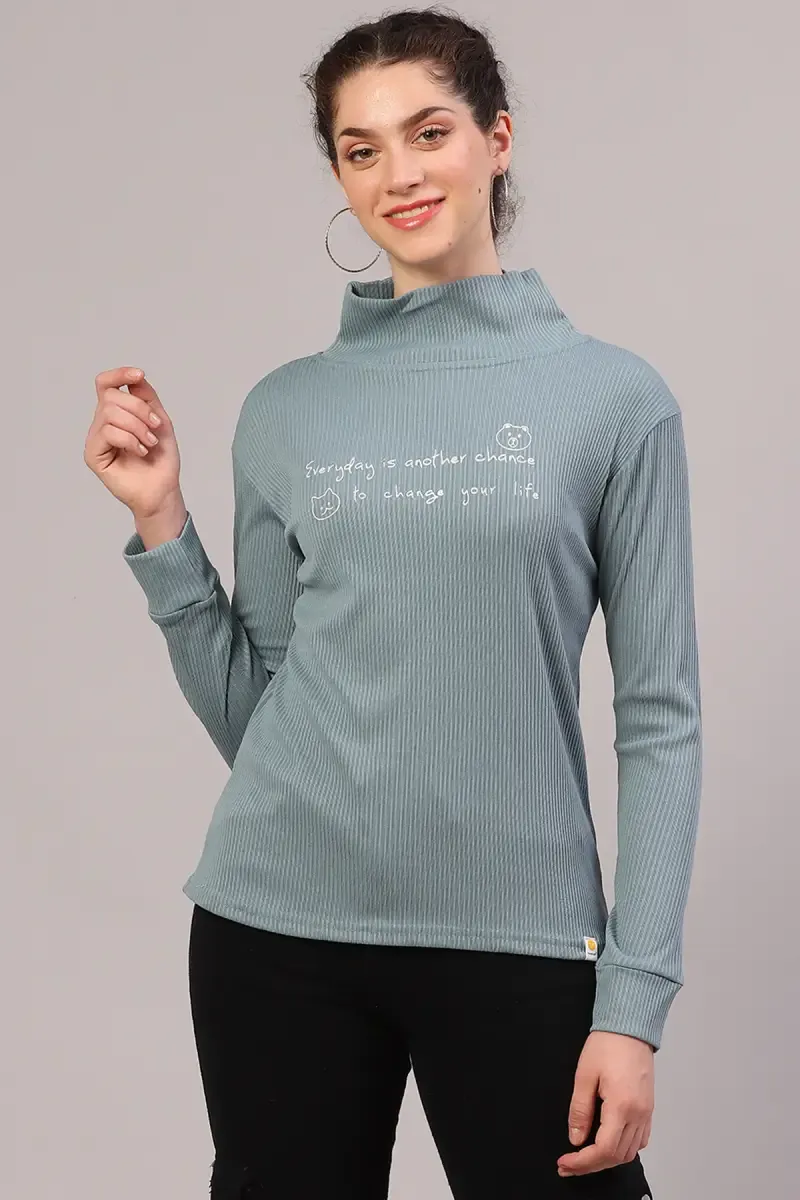 Viscose Typographic Printed T-Shirt for Women