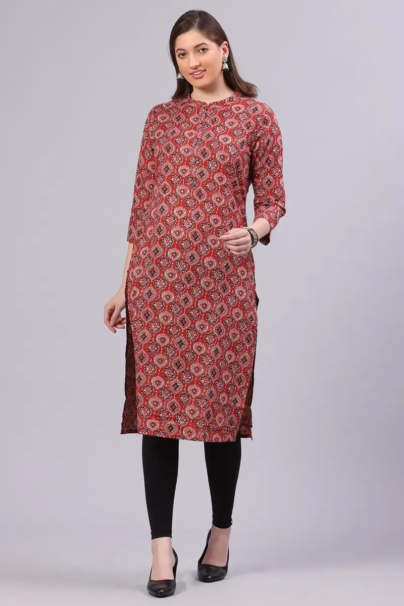 Cotton Blend Printed Kurti for Women