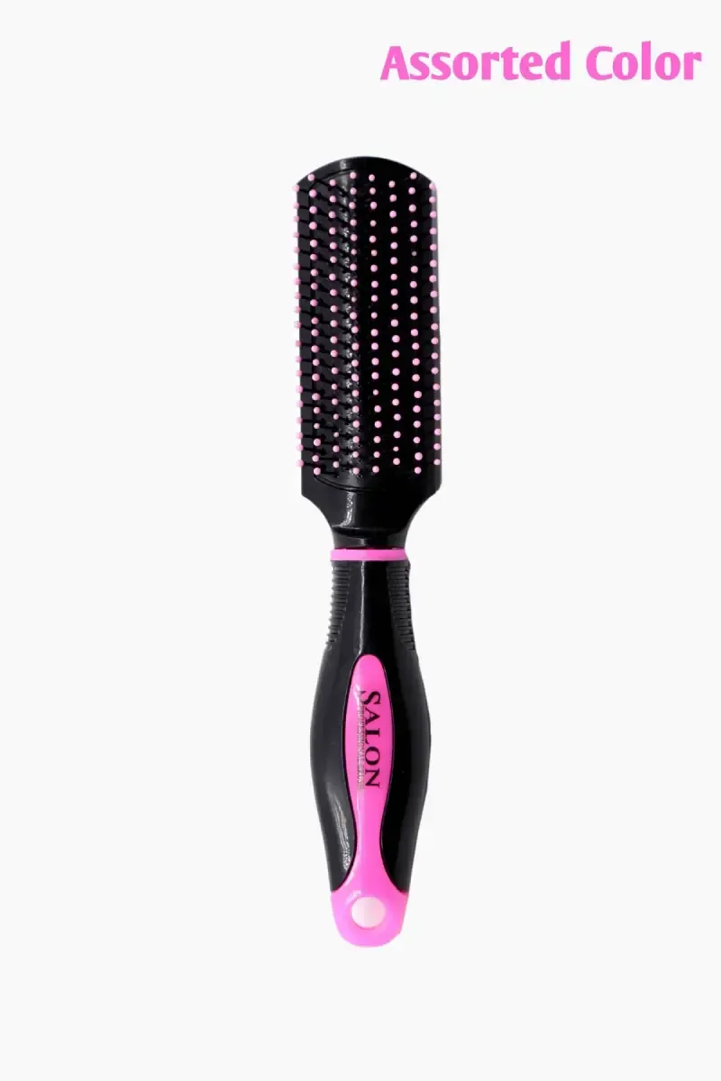 Ball Tipped Flat Hair Brush (Multicolor) - Pack of 1