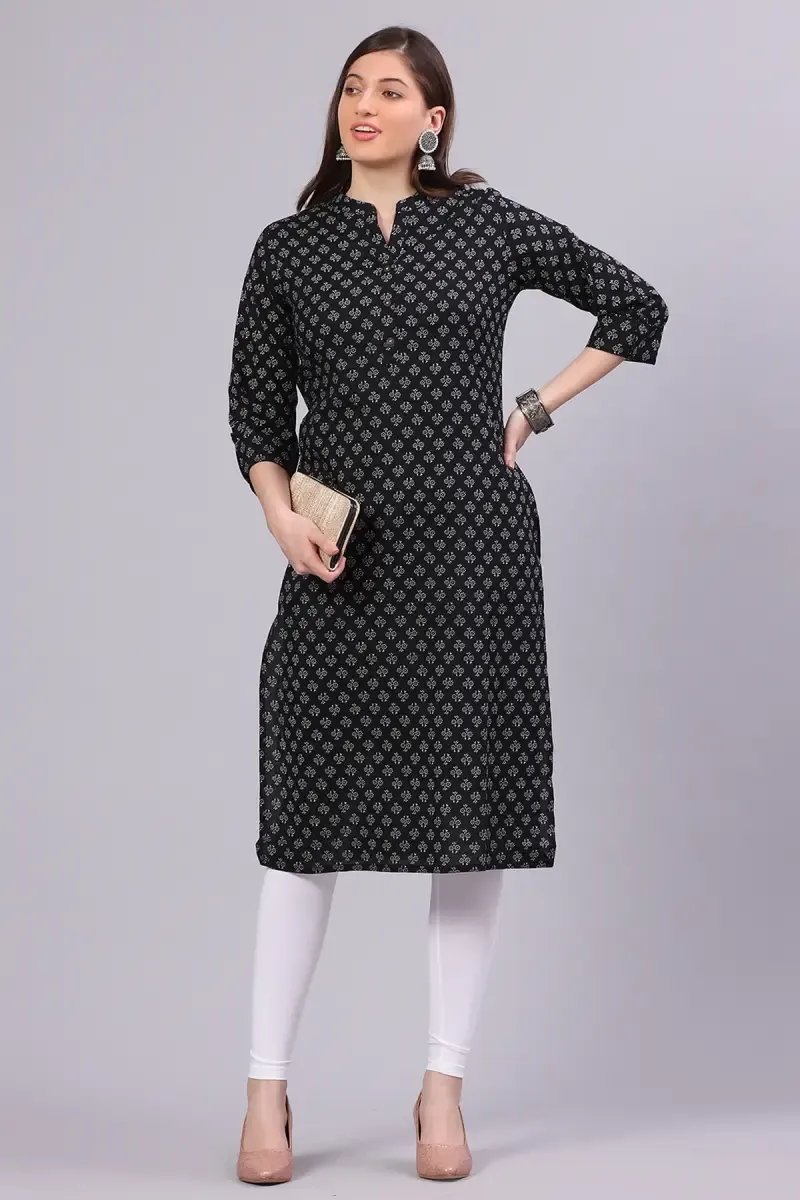 Cotton Floral Print Kurti for Women