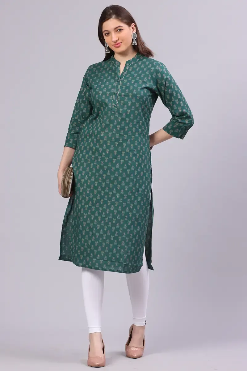 Cotton Printed Kurti for Women  01465438GRE