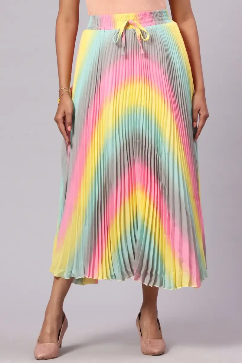 Georgette Ombre Flared Skirt for Women