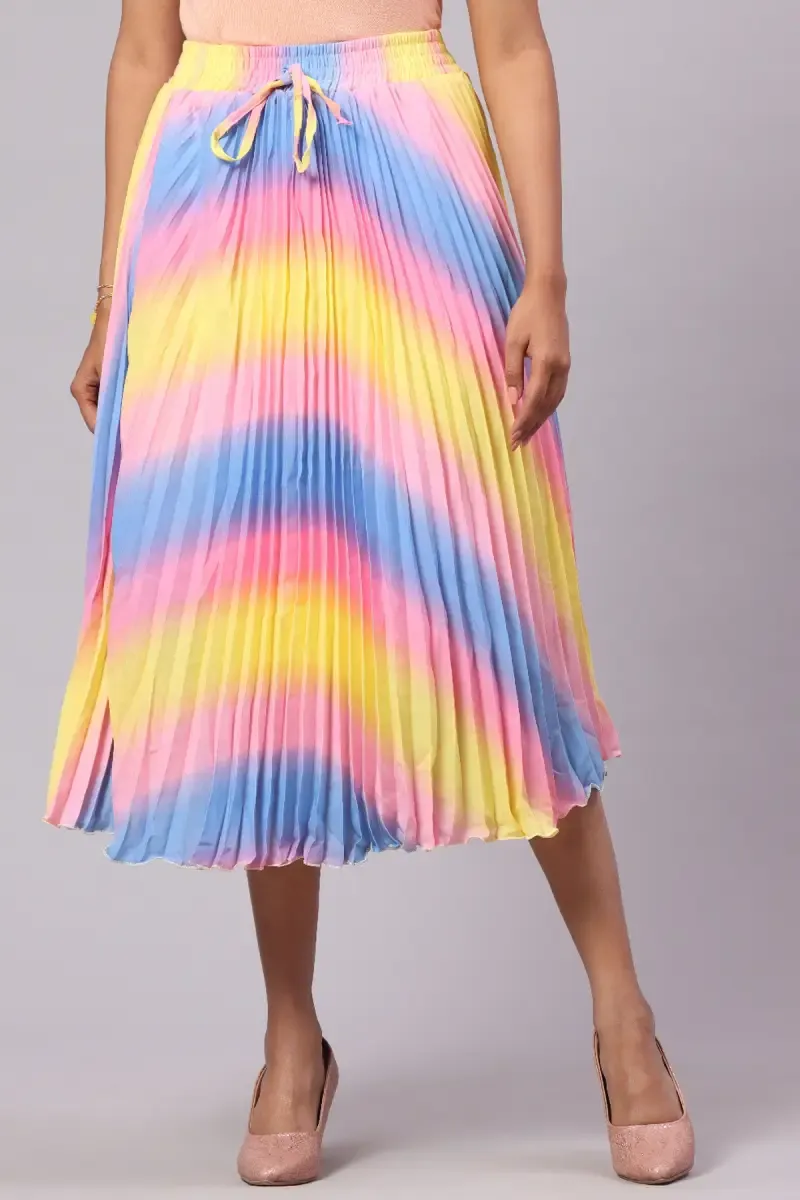 Georgette Ombre Flared Skirt for Women