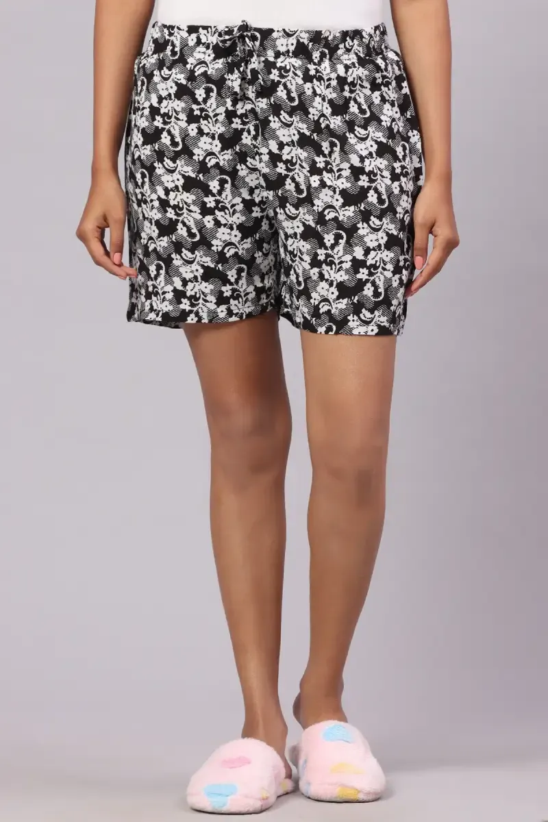 Cotton Rayon Floral Printed Shorts for Women