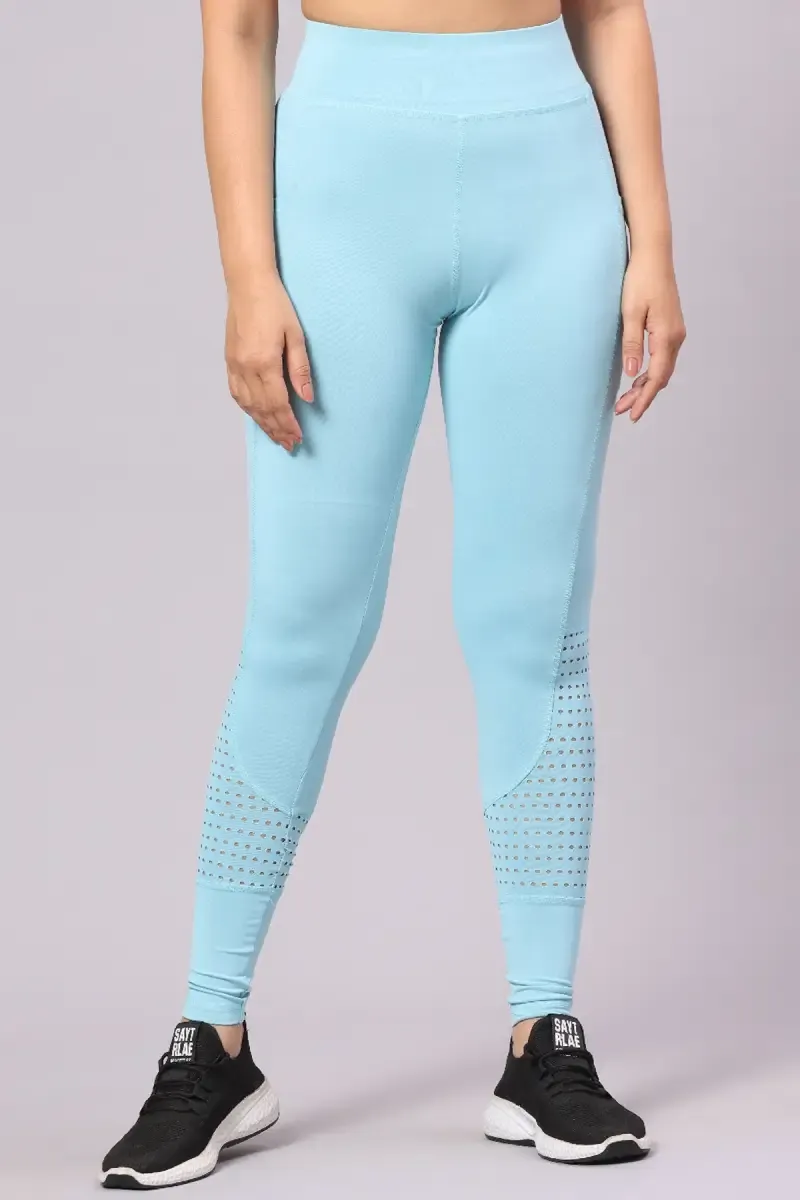 Women's Cotton Lycra Blend Solid Track Pant 014680S/MSKYBLU