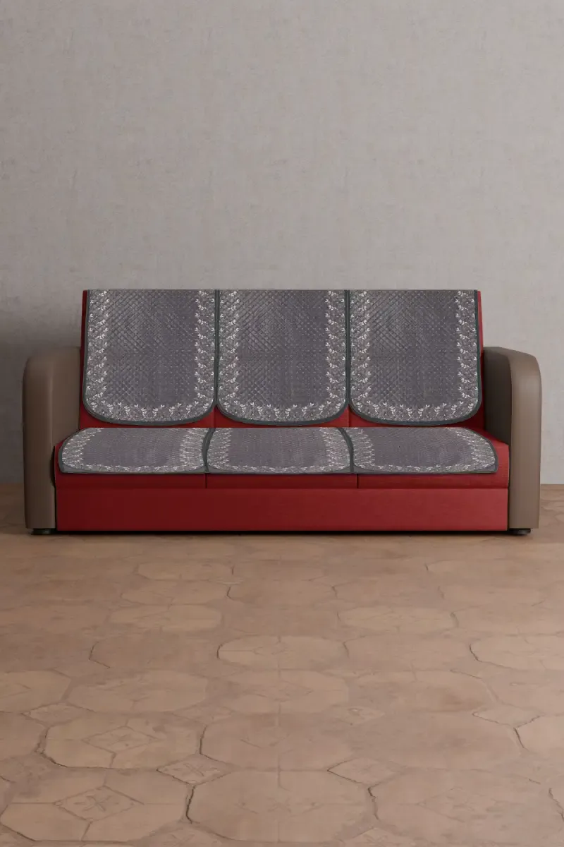 Cotton Embroidery Sofa Cover - Pack of 1 014695COTGRE