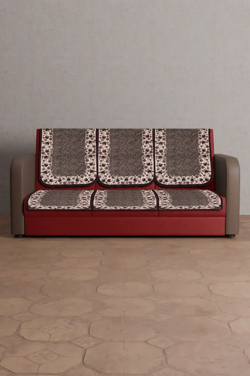 Cotton Embroidery Sofa Cover - Pack of 1 014695COTMAG