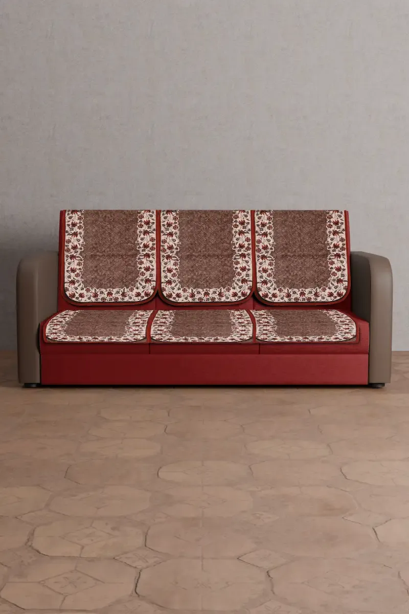Cotton Embroidery Sofa Cover - Pack of 1 014695COTMAR