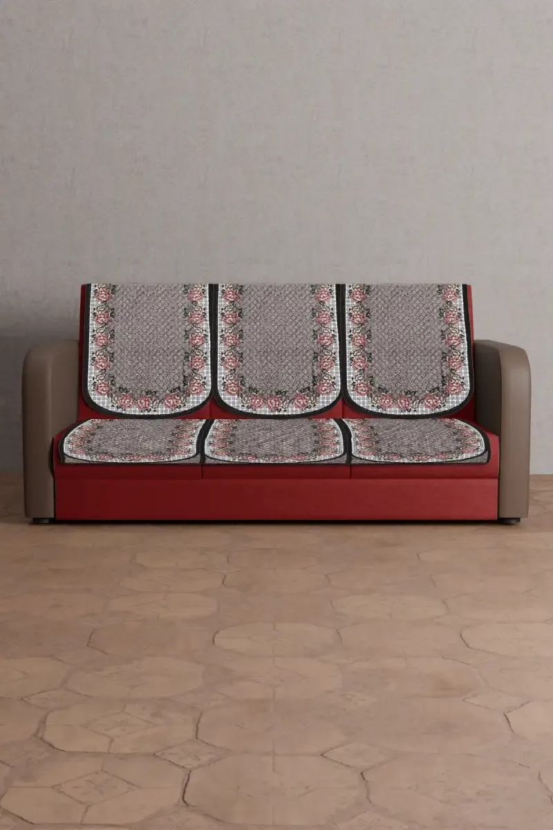 Cotton Embroidery Sofa Cover - Pack of 1 014695COTMUL