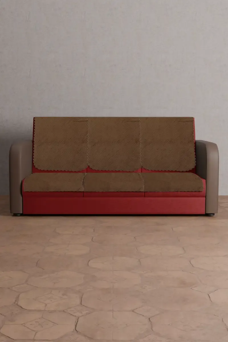 Sky Fab Polyester Plain Quilt Sofa Cover - 5 Seater