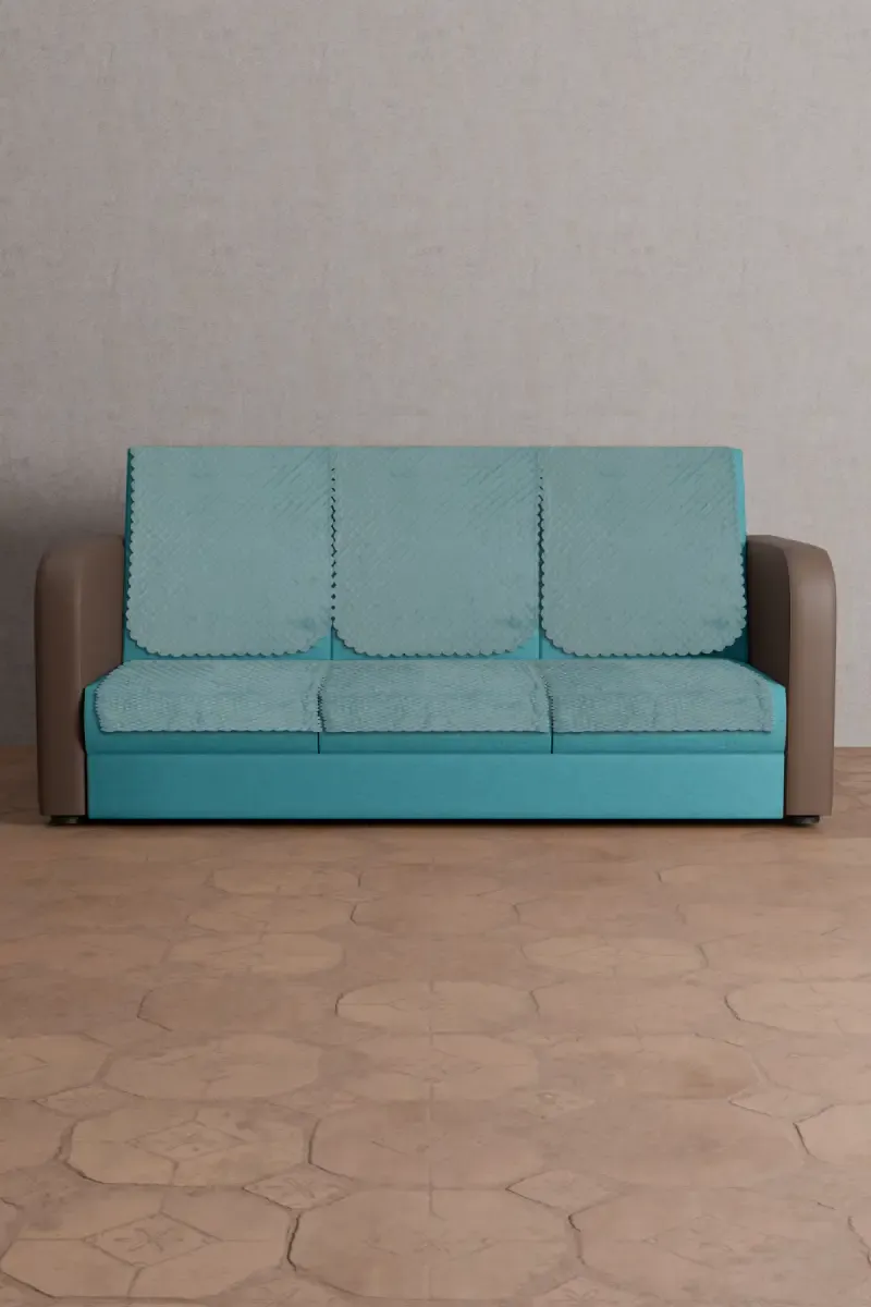 Sky Fab Polyester Plain Quilt Sofa Cover - 5 Seater