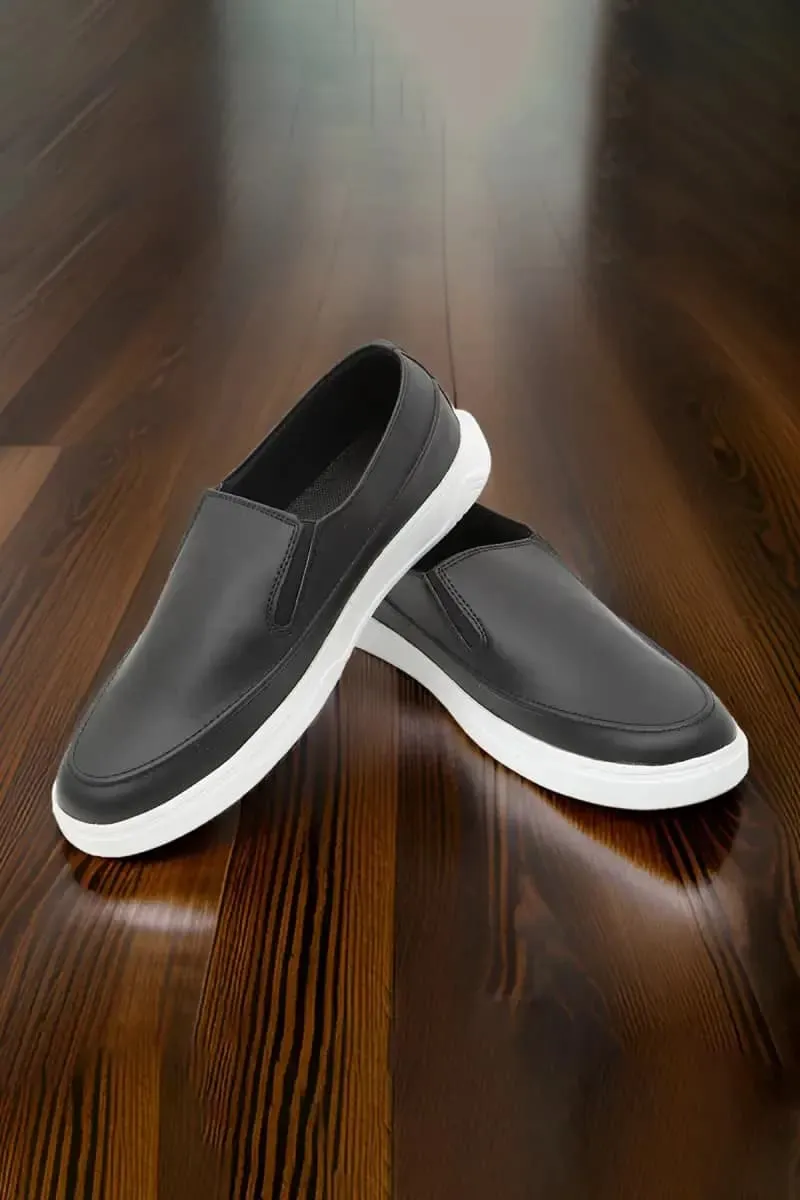 Solid Slip-on Casual Shoes for Men 0147288BLA
