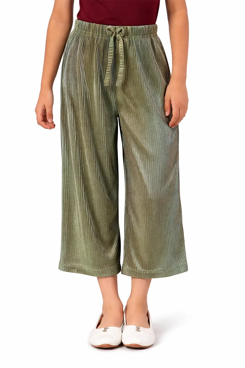 Girl's Nylon Solid Palazzos (2 - 17 Yrs)