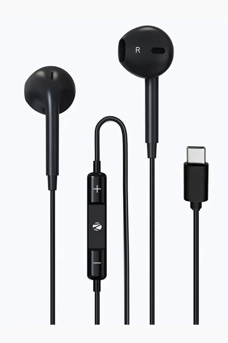 Zebronics Buds 30C Type-C In Ear Earphone with 14.2mm Drivers, In Line Mic (Black)