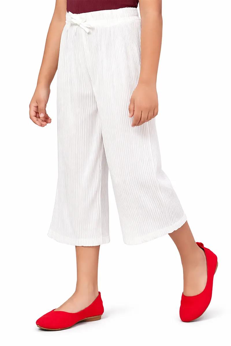 Girl's Nylon Solid Palazzos (2 - 17 Yrs) 014749WHI23YRS