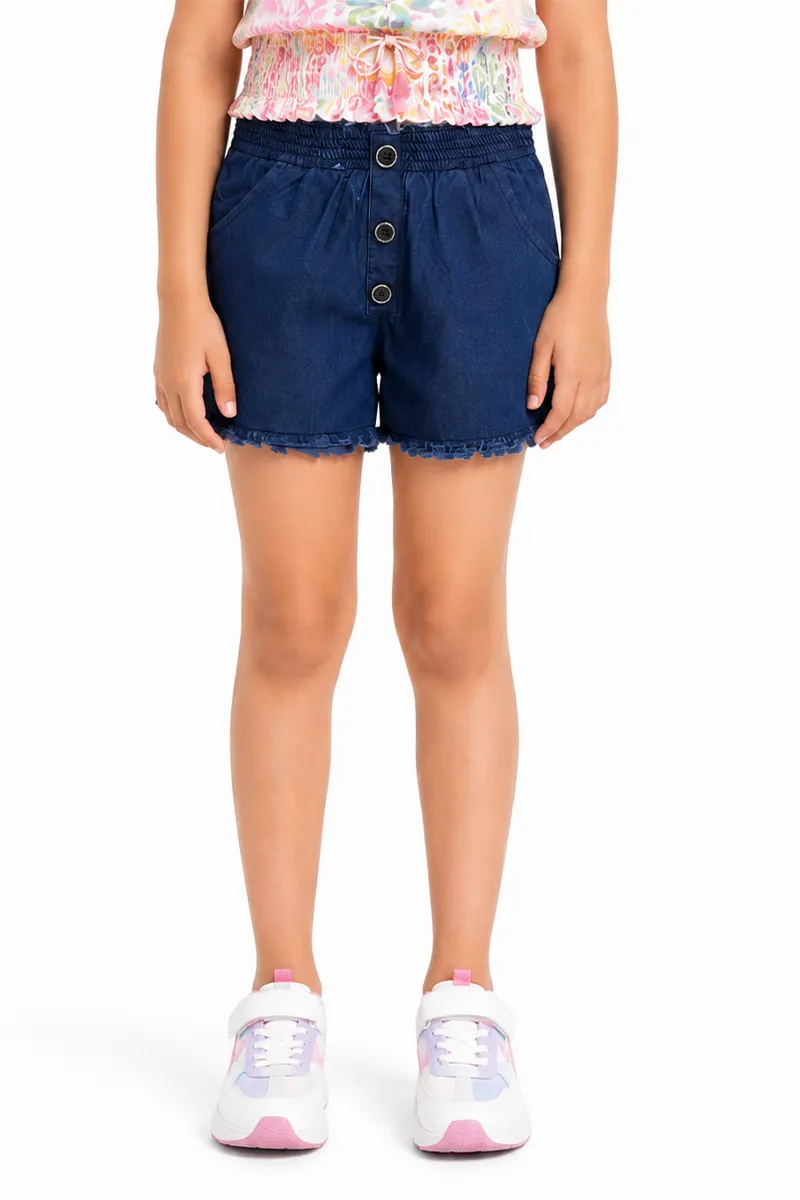 Girl's Cotton Blend Regular Fit Shorts