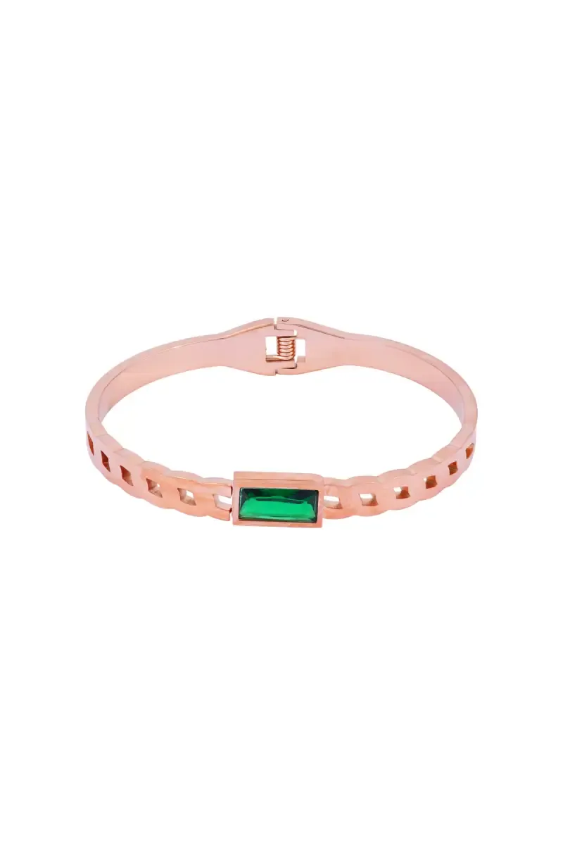 Emerald Stone Alloy Bracelet for Women