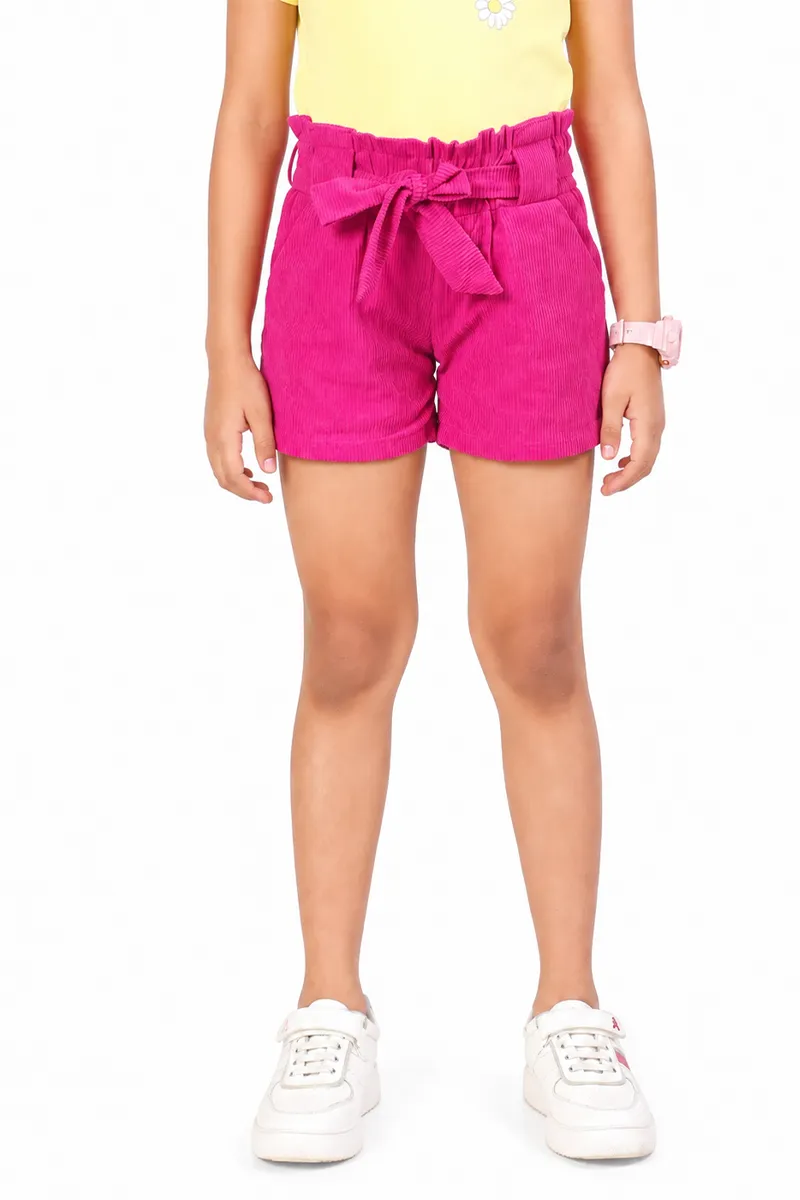 Girl's Corduroy Solid Shorts (4 - 17 Yrs) 014879DEEPIN141YRS