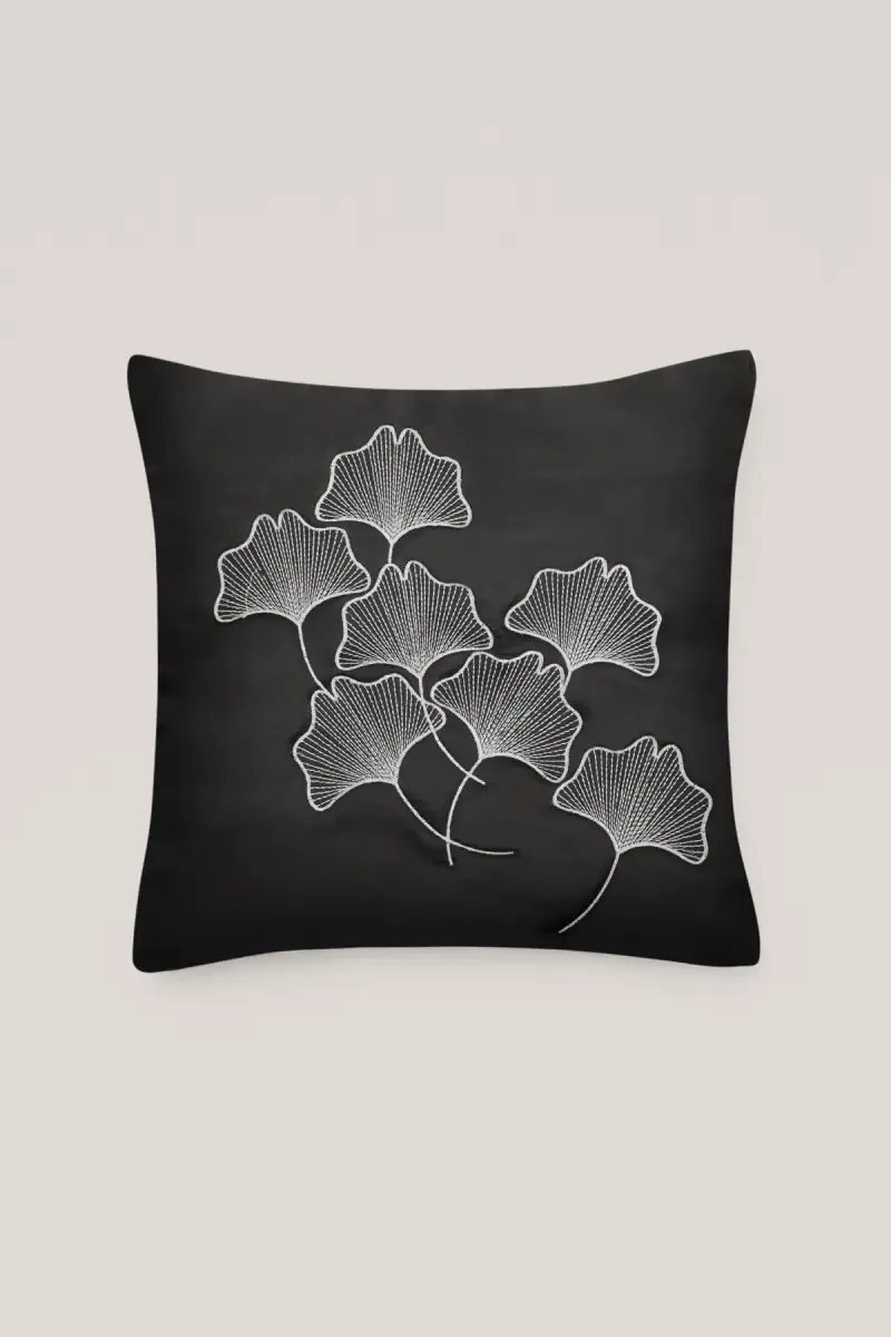 Polyester Floral Printed Cushion Cover - 1 Pc  014883POLBLA