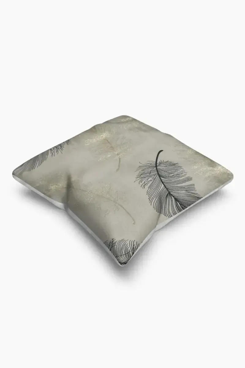 Polyester Leaf Printed Cushion Cover - 1 Pc