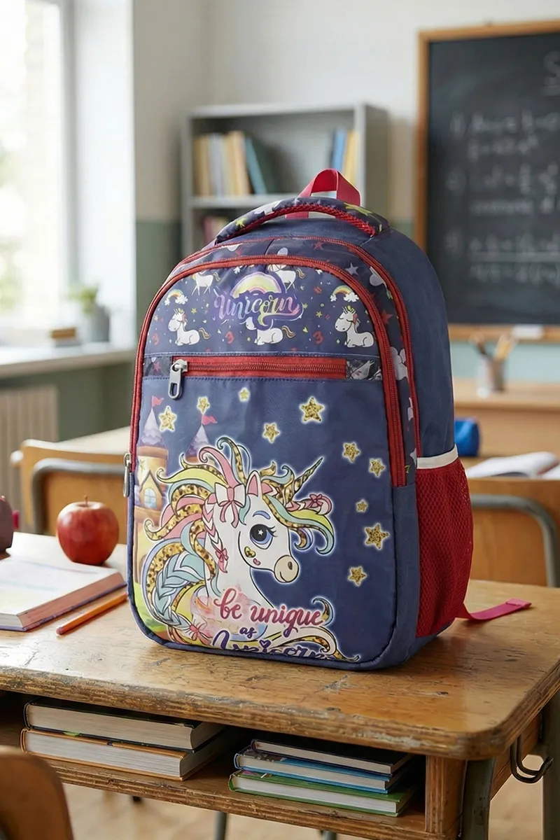 Unicorn Printed School Bag for Kids - Up to 5 yrs 014985BLU