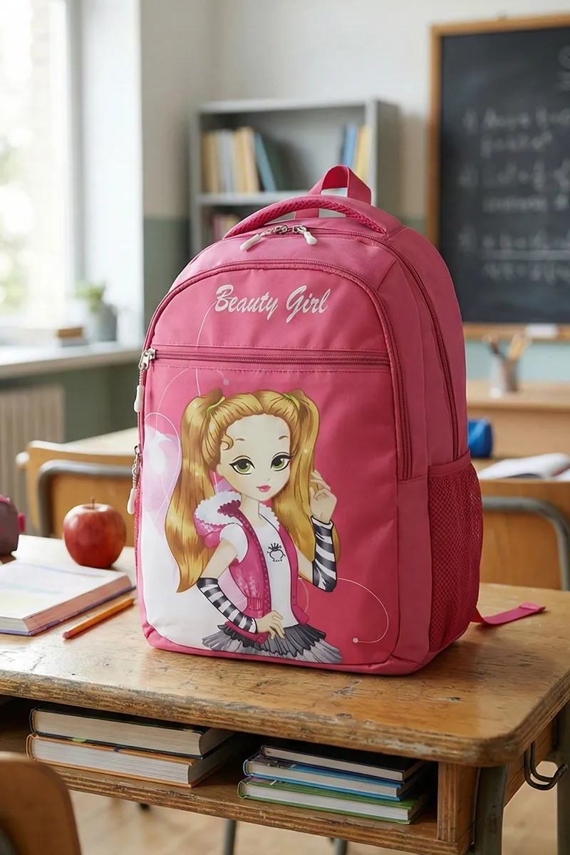 Cartoon Printed School Bag for Kids - Up to 5 yrs 014988PIN