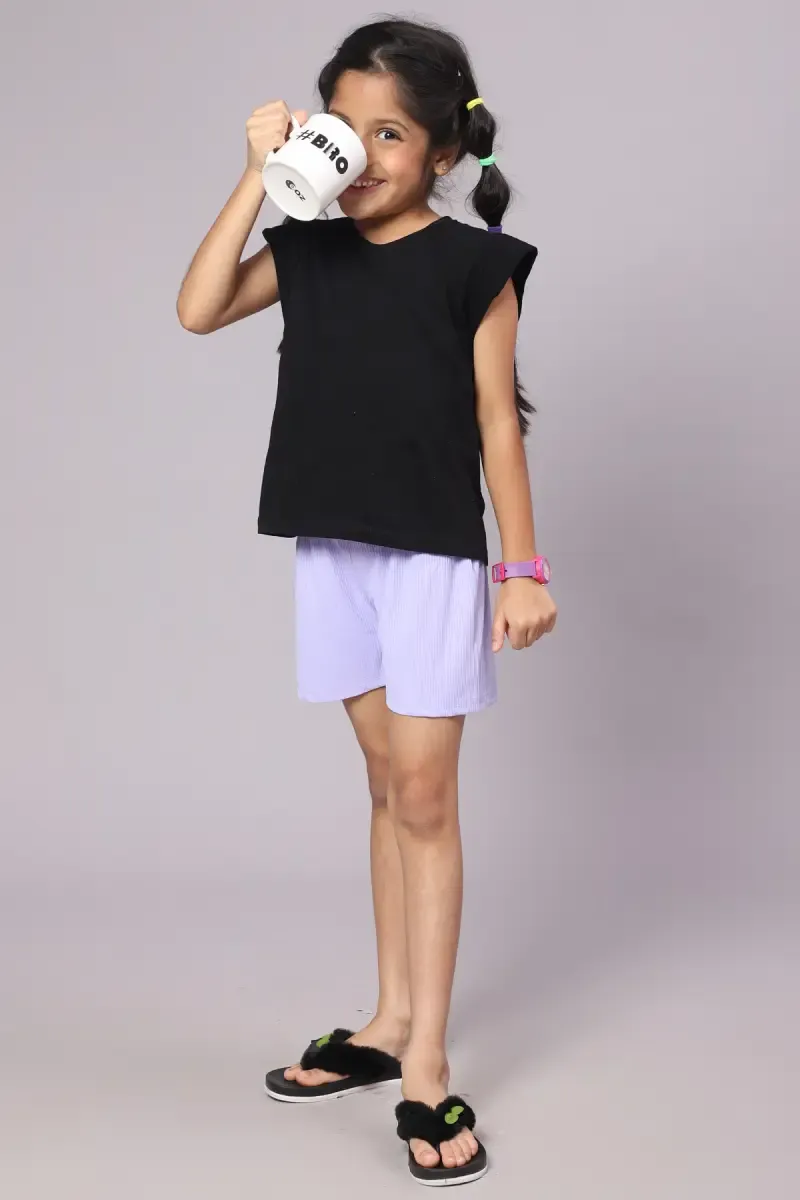 Girl's Corduroy Solid Shorts (4-17 Yrs) 015008LAV141YRS