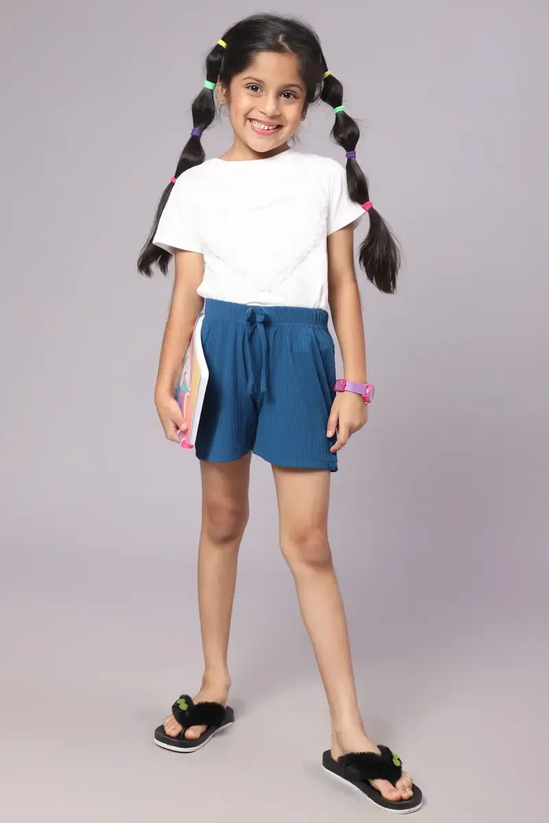 Girl's Corduroy Solid Shorts (4-17 Yrs) 015008TEA89YRS