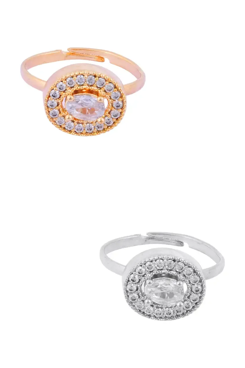 Round Shape Adjustable Rings Girls & Women - Set of 2