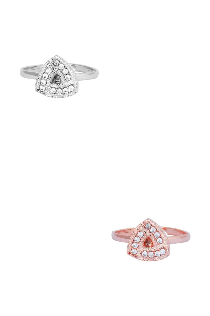 Triangle Shape Adjustable Rings Girls & Women - Set of 2