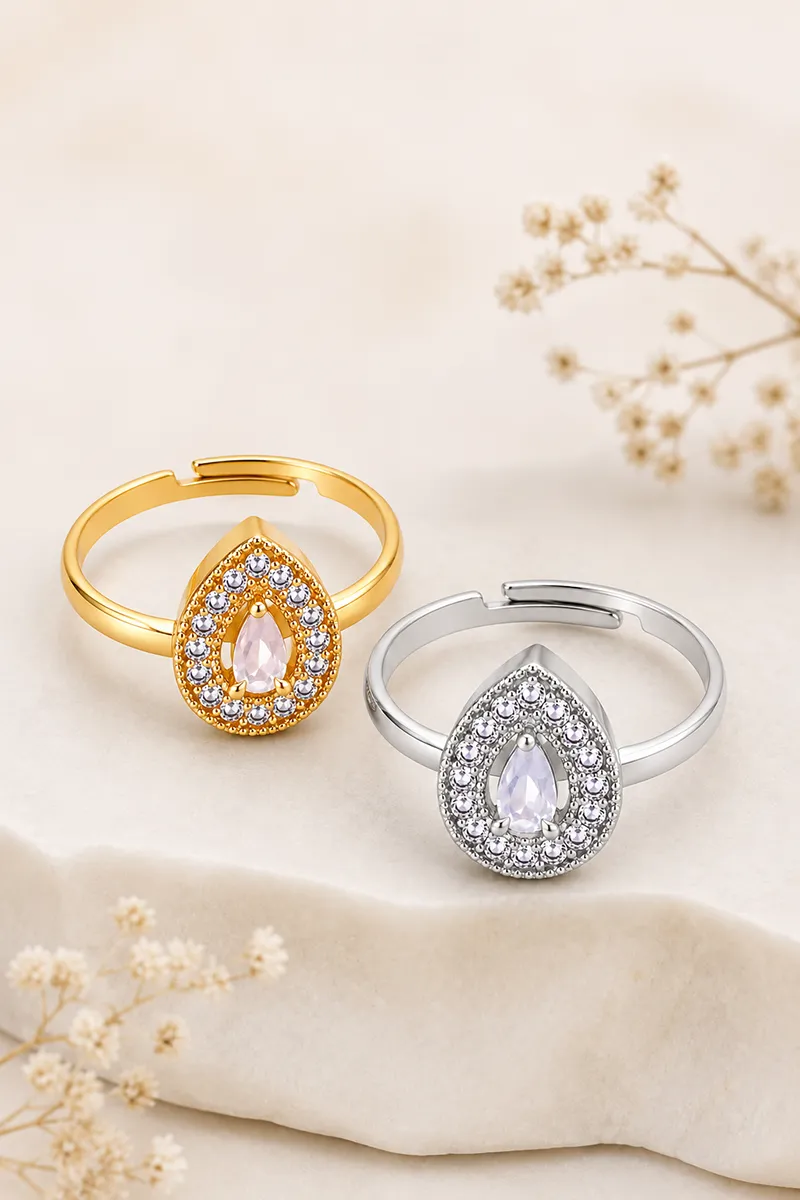 Adjustable Drop Shape Rings - Set of 2