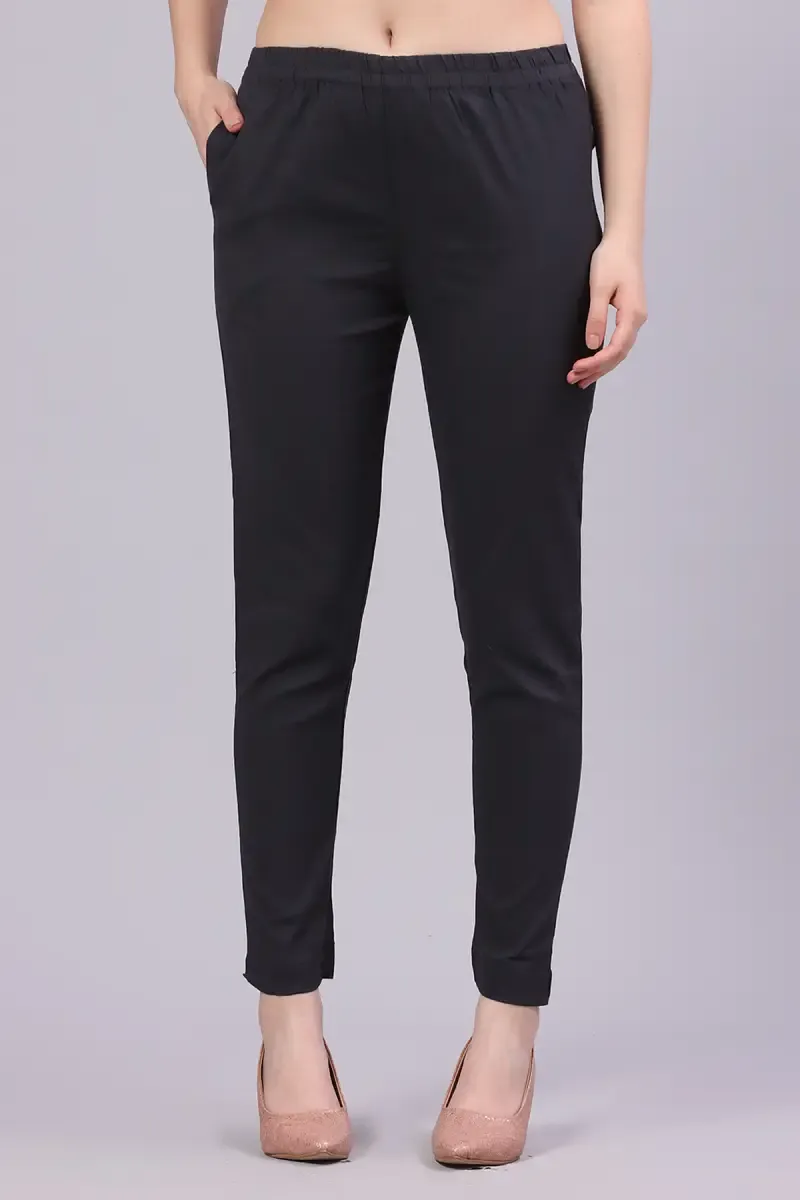 Cotton Blend Solid Kurti Pant for Women 015117XXLDARGRA