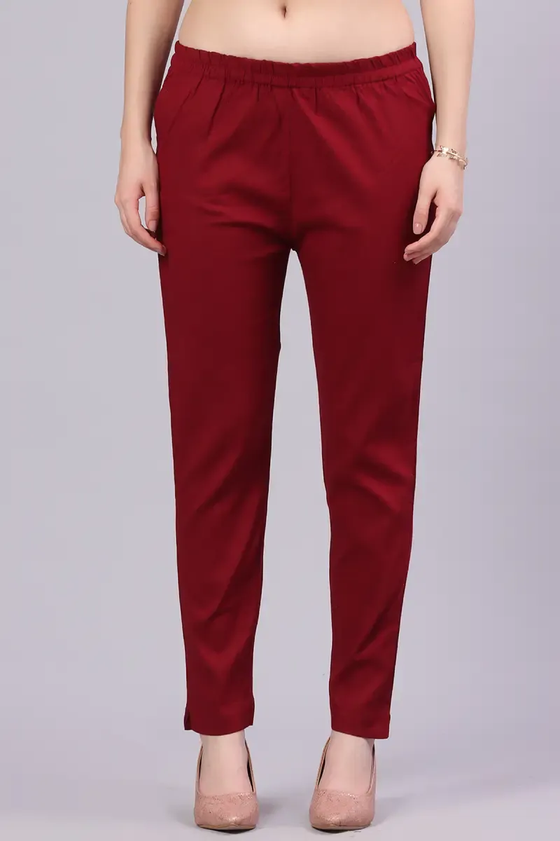 Cotton Blend Solid Kurti Pant for Women 015117XXLMAR