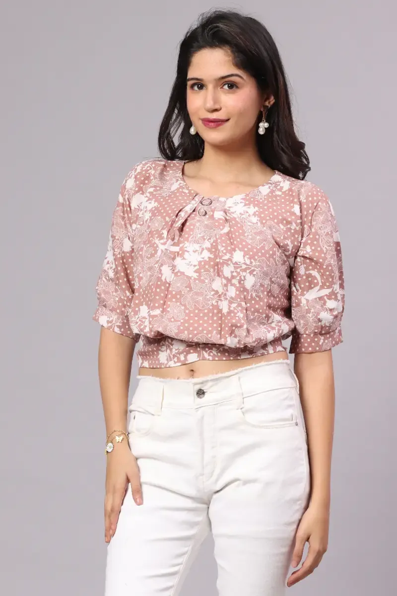Georgette All Over Printed Top for Women