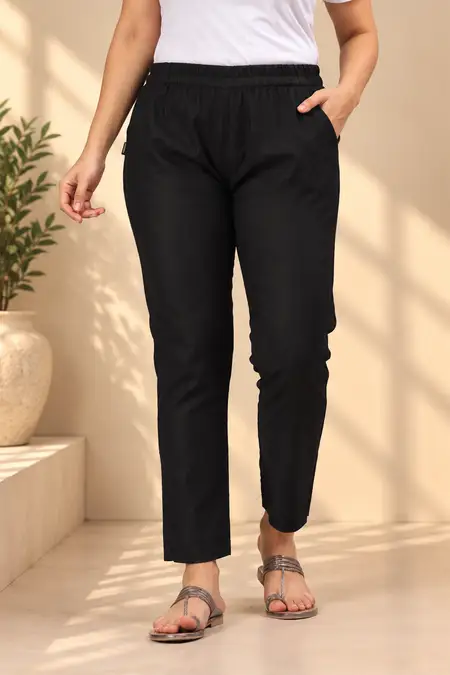 Polyester Solid Kurti Pant for Women - Plus Size