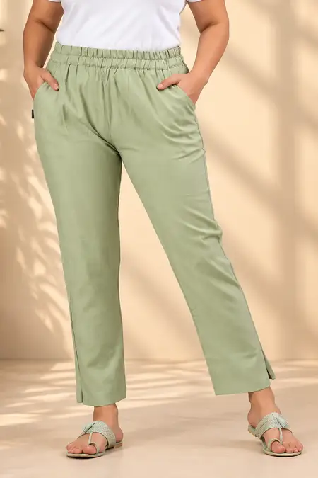 Polyester Solid Kurti Pant for Women - Plus Size