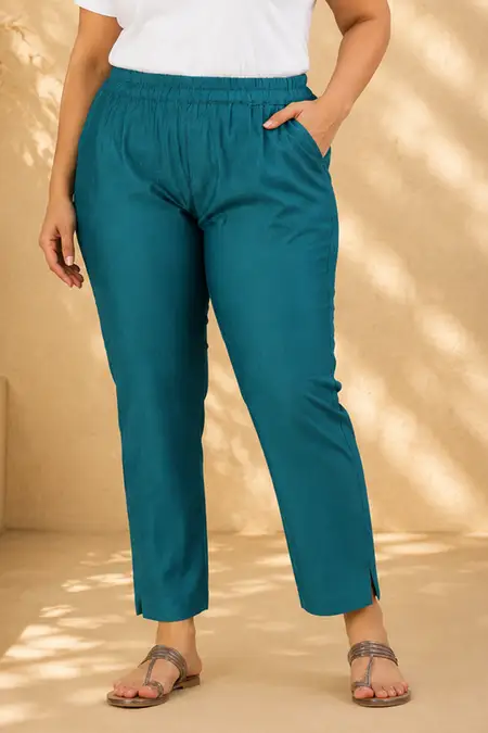 Polyester Solid Kurti Pant for Women - Plus Size 0151783XLDARRAMGRE