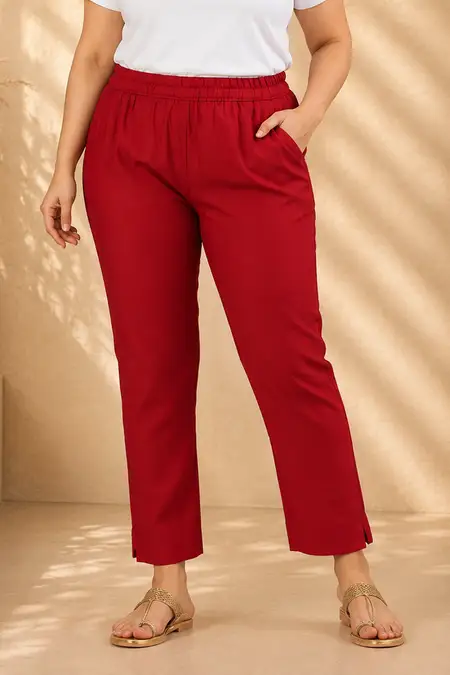Polyester Solid Kurti Pant for Women - Plus Size 0151783XLMAR