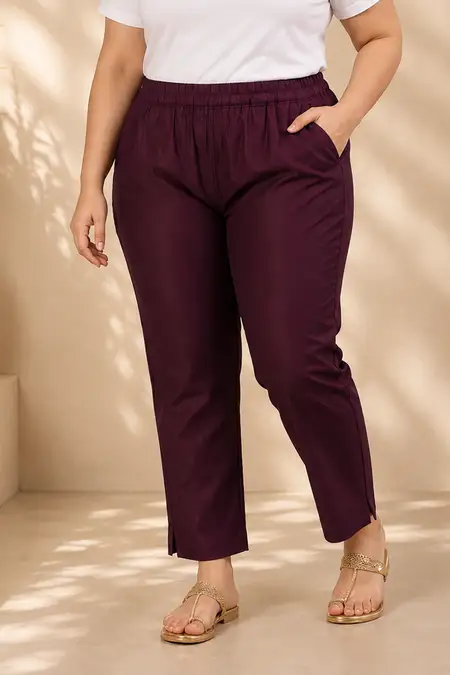 Polyester Solid Kurti Pant for Women - Plus Size 0151783XLWIN