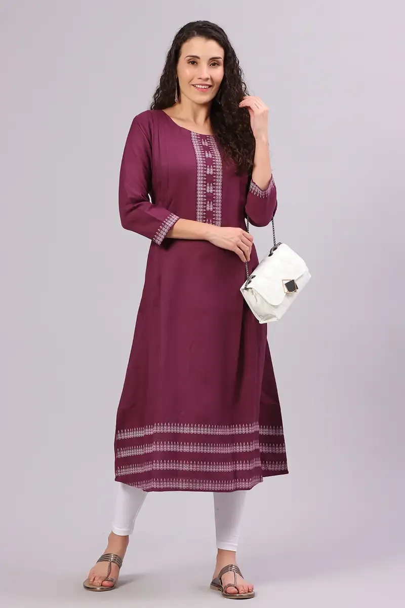 Cotton Rayon Printed Maternity Kurta for Women