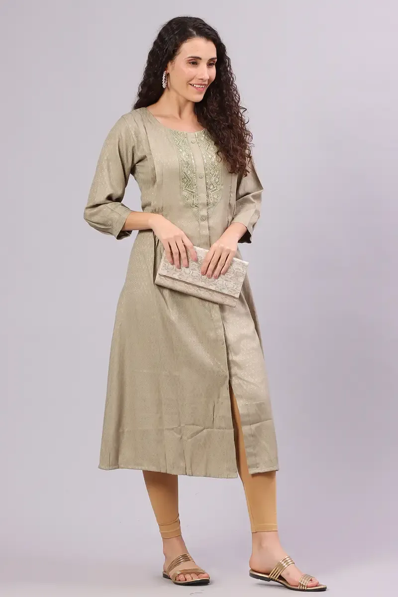 Cotton Embroidery Maternity Kurta for Women 015256LOLI
