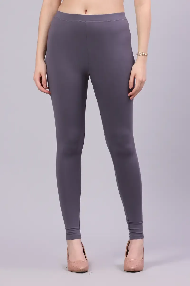 Cotton Lycra Solid Leggings for Women 015288LDARGRE