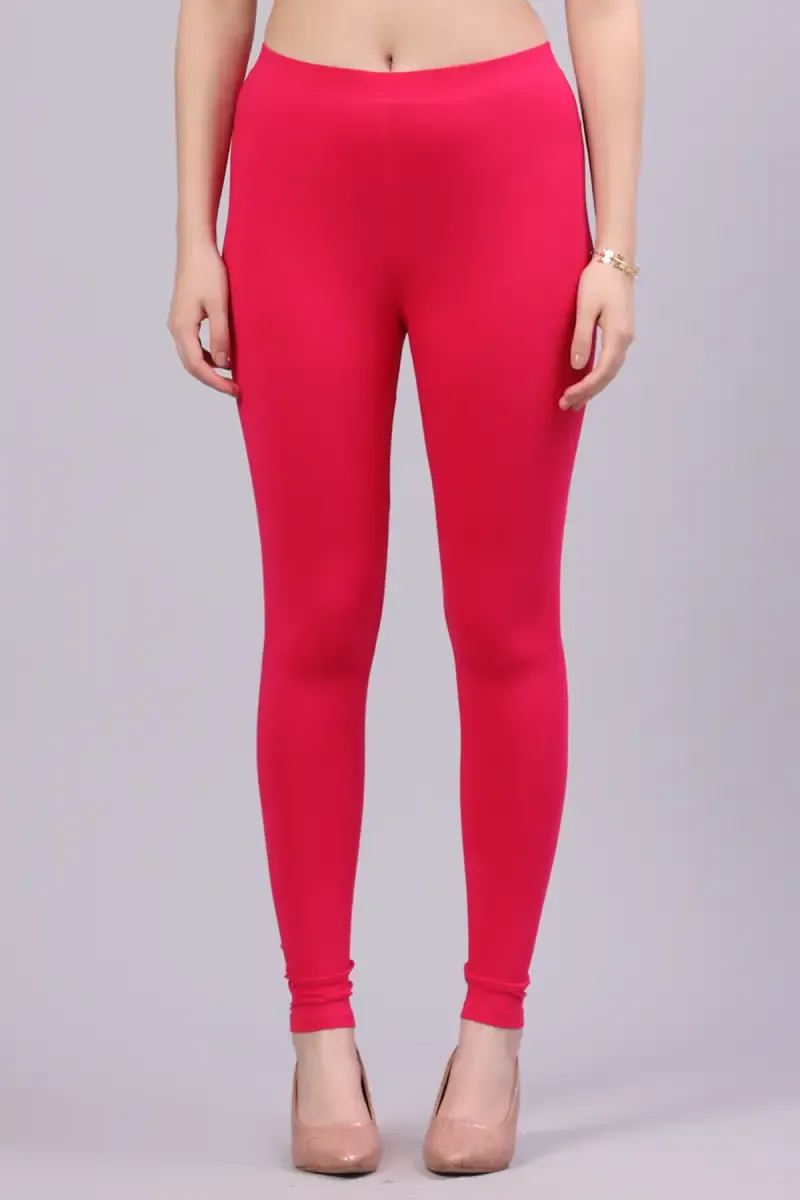 Cotton Lycra Solid Leggings for Women 015288XLRANPIN