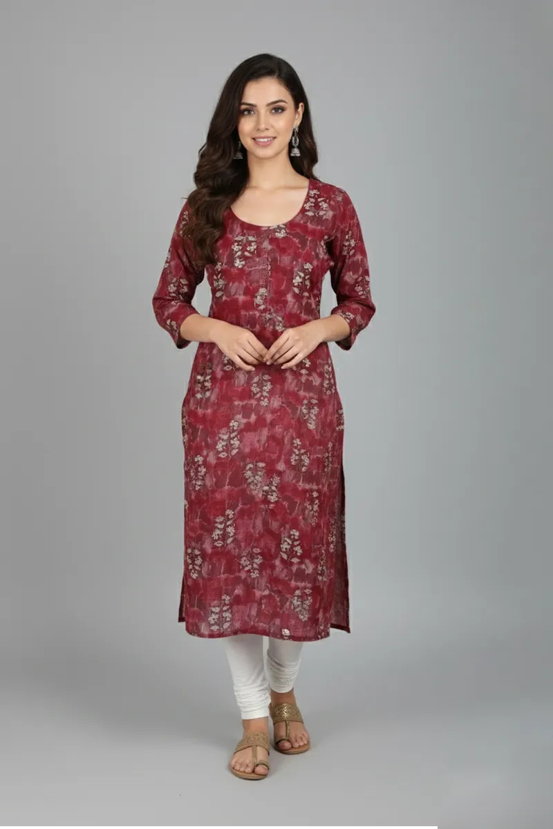 Cotton Printed Kurti For Women 015320LMAR