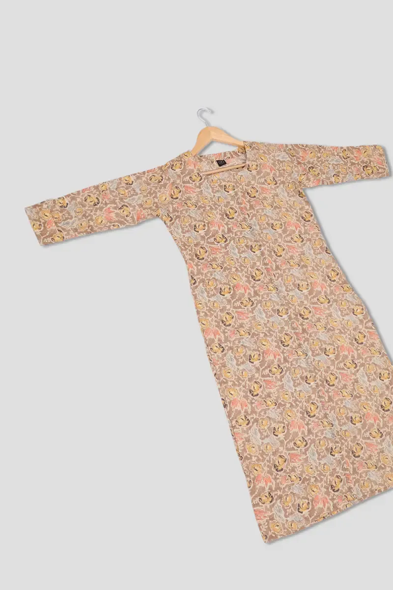 Cotton Blend Floral Printed Kurti For Women  015323XXLBEI