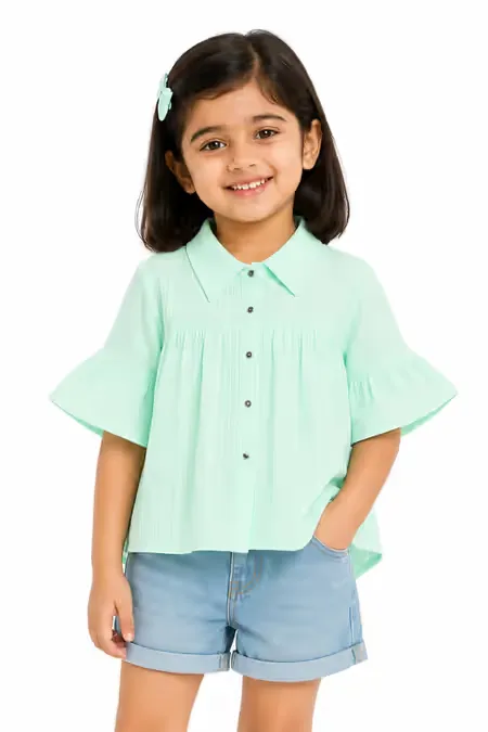 Georgette Striped Tops for Girls 0153251213YRSGRE