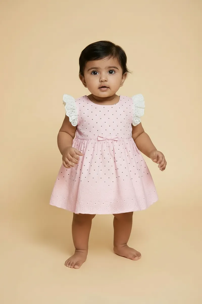 Baby Girl's Cotton Printed Frock 015330PIN36M